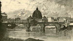 Bridge of St. Angelo, Roma, 1890. av Unbekannt