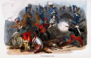 British 3rd Light Dragoons i aksjon i India av Unbekannt
