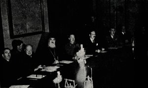 Britiske og greske ministre konfererer i Athen, juledag, 1944, 1945. av Unbekannt