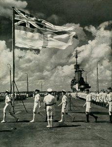 Britiske sjømenn på dekket av et hangarskip, andre verdenskrig, c1943. av Unbekannt
