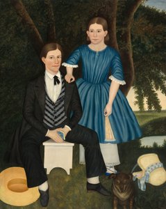 Bror og søster, ca. 1845. av Unbekannt