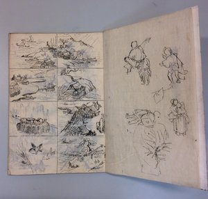 Pensel- og blekktegninger etter liv og malerier, 1895. av Unbekannt