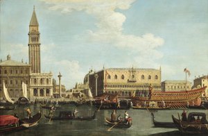 Bucintoro ved brygga i Venezia på oppstandelsens dag av Unbekannt