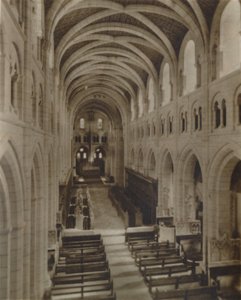 Buckfast Abbey Church Interiør, sent på 1800- og begynnelsen av 1900-tallet av Unbekannt