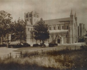 Buckfast Abbey Church, North View, sent på 1800- og begynnelsen av 1900-tallet av Unbekannt