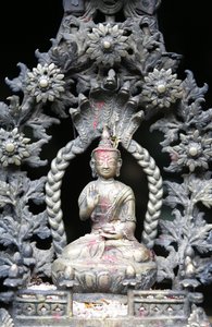 Buddha i det gylne tempel, Patan, Nepal av Unbekannt