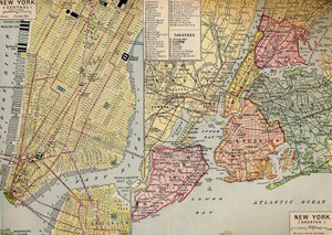 Business Center of New York ved Seaward End på Manhattan og omegn, ca 1930-tallet av Unbekannt