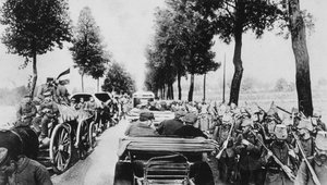 Trafikk vei, første verdenskrig, 1915 av Unbekannt