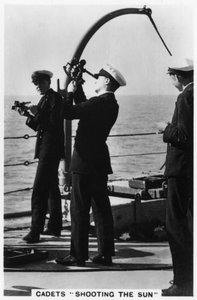 Kadetter som skyter solen, Royal Navy College, 1937 av Unbekannt
