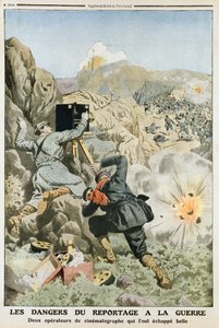 Kameramenn under ild mens de filmet i den første Balkankrigen, 1912 av Unbekannt