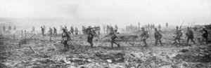 Kanadiske tropper i ingenmannsland, Vimy, Frankrike, første verdenskrig, 9. april 1917 av Unbekannt