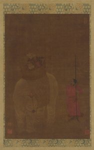 Caparisoned Elephant and Attendant, Ming-dynastiet, 1500-1600-tallet. av Unbekannt
