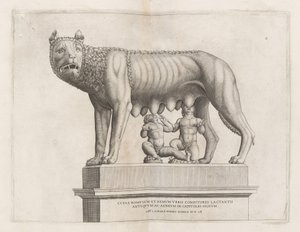 Capitoline Wolf med Romulus og Remus, 1552. av Unbekannt