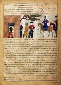 Den fangede indiske Raja Brakt til Sultan Mahmud fra Ghazni, folio fra en Majma..., ca. 1425. av Unbekannt