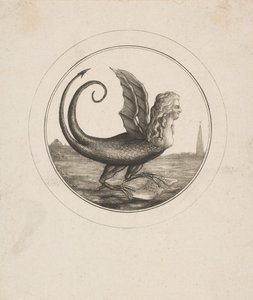 Karikatur som viser Marie Antoinette som en drage, 1700-tallet. av Unbekannt