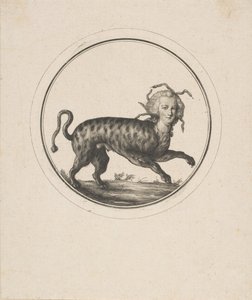 Karikatur som viser Marie Antoinette som en leopard, 1700-tallet. av Unbekannt