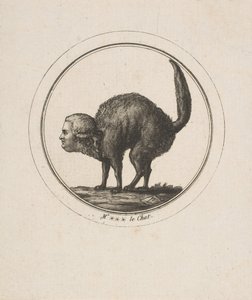 Karikatur som viser Comte de Provence som en katt, 1700-tallet. av Unbekannt