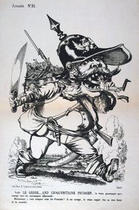 Karikatur av Wilhelm I av Preussen, fransk-prøyssisk krig, 1870-1871. av Unbekannt