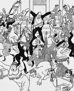 Karikatur på Schoenbergs kammersymfoni nr. 1 den 31. mars 1913 i Wien, 1913 av Unbekannt