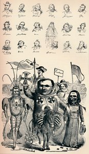 Karikaturer av medlemmer av nasjonalkonferansen i Frankfort og av den prøyssiske Kreuz-Zeitung P av Unbekannt
