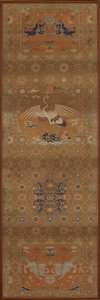 Stoltrekk med en kran, løver, drager, lykkebringende symboler..., Qing-dynastiet, 1700-tallet. av Unbekannt