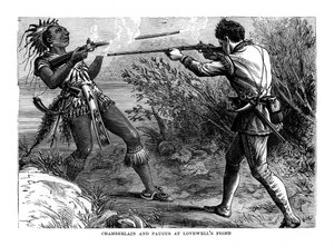 Chamberlain og Paugus ved Lovewells Fight, 1725, 1872 av Unbekannt