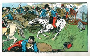 Anklagen for den lette brigaden ved Balaclava, Krim-krigen, 25. oktober, 1854 tidlig på 1900-tallet av Unbekannt