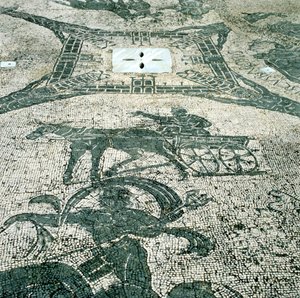 Chariotieer, mosaikk, Cisarii, Ostia, Italia, 1. århundre av Unbekannt