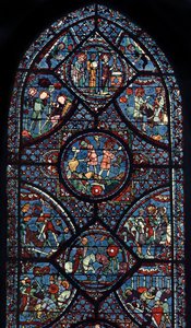 Charlemagne-vinduet, katedralen i Chartres, Frankrike, c1225 av Unbekannt