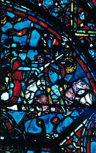 Charlemagne kjemper mot saracenerne, glassmalerier, Chartres-katedralen, Frankrike, c1225 av Unbekannt