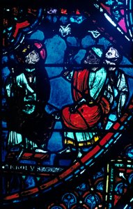 Charlemagne ser på Melkeveien, glassmaleri, Chartres katedral, Frankrike, c1225 av Unbekannt