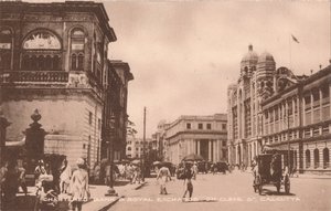 Chartered Bank & Royal Exchange på Cleve St, Calcutta, c1900 av Unbekannt