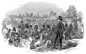 Chartist Agitation, politistyrken på Bonners Fields, 1848, 1900 av Unbekannt