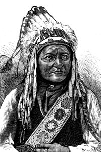 Chief Sitting Bull, amerikansk indianer, 1800-tallet av Unbekannt
