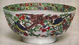 Kinesisk porselensskål. Famille Verte. Periode av KAng Hsi, 1662-1722, 1928. av Unbekannt