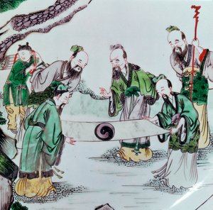 Kinesisk rett som viser en spådomsscene, 1600-tallet av Unbekannt