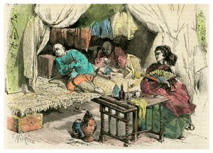 Kinesiske opiumsrøykere, 1800-tallet av Unbekannt
