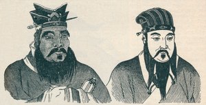 Kinesiske portretter av Confucius og hans store etterfølger Mencius, 1907 av Unbekannt