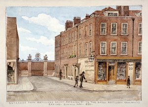 Chiswell Street med inngang til Royal Artillery Companys bakke, Finsbury, London, 1880 av Unbekannt