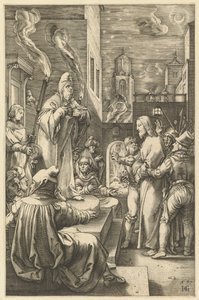 Kristus før Kaifas, fra The Passion of Christ, ca. 1598-1617. av Unbekannt