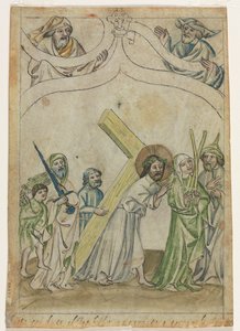 Kristus kronet med torner recto Kristus som bærer korset verso, ca. 1410. av Unbekannt