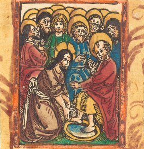 Kristus vasker apostlenes føtter, ca. 14901500. av Unbekannt