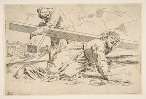 Kristus bærer korset på ryggen, kopi etter Cantarini, ca. 1637-1639 eller senere. av Unbekannt