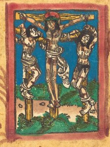 Kristus på korset mellom de to tyvene, ca. 14901500. av Unbekannt
