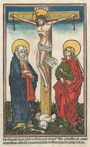 Kristus på korset med jomfruen og den hellige Johannes, 1491. av Unbekannt