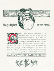 Juleannonse for Cayleys Toyland, 1917 av Unbekannt