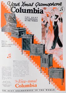 Juleannonse for Columbia Gramophones, 1929 av Unbekannt