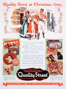 Juleannonse for Mackintoshs Quality Street, 1937 av Unbekannt