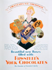 Juleannonse for Rowntrees York Chocolates, 1928 av Unbekannt