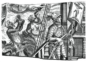Christopher Columbus om bord på skipet sitt, under sin første reise vestover, 1500-tallet, 1870 av Unbekannt